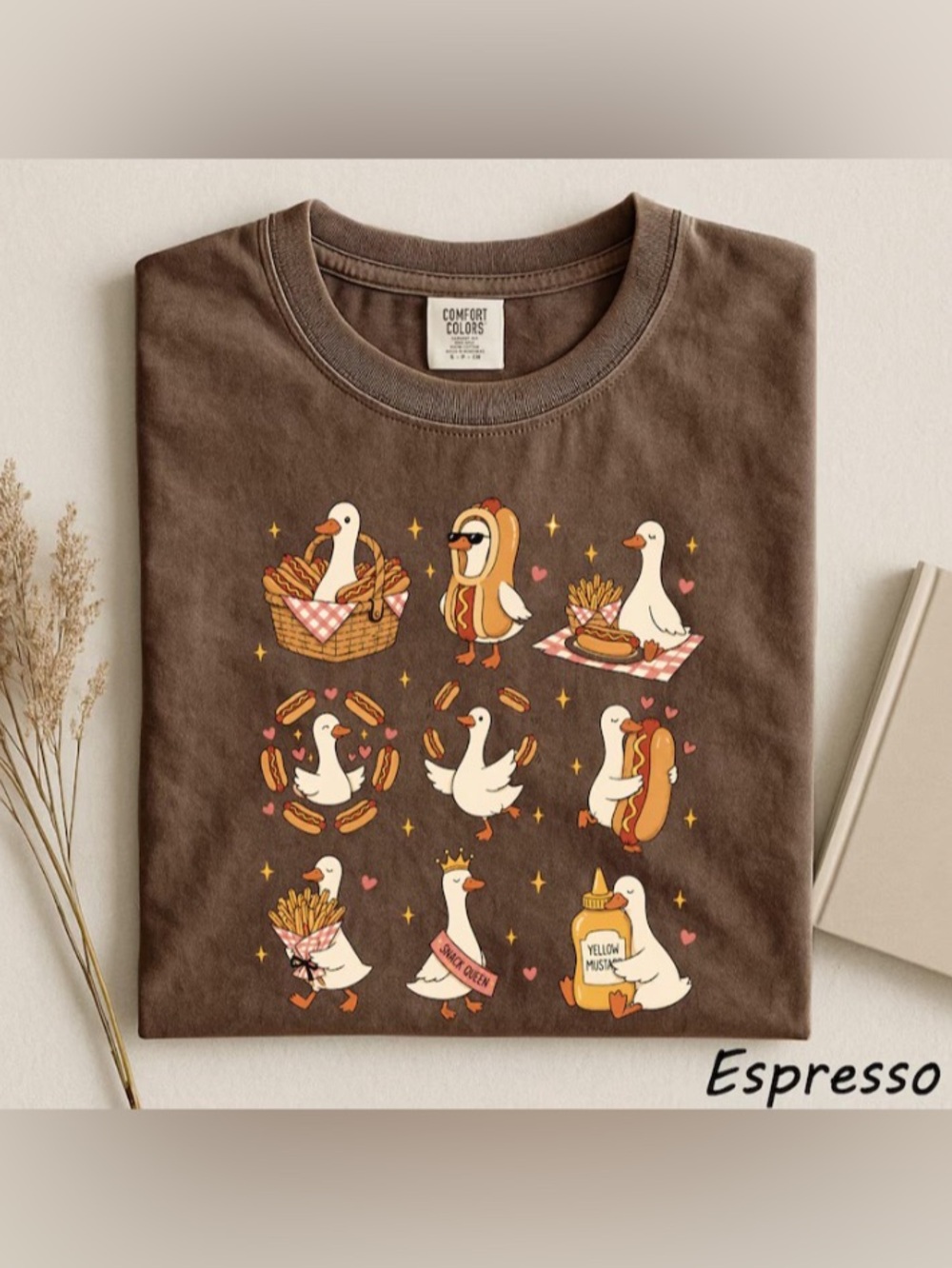 Hot Dog Lover Goose Shirt, Silly Goose Foodie Gift, BBQ Day Comfort Color Shirt